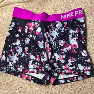Pink / Blue / Purple / Black Spotted Nike Pro Spandex